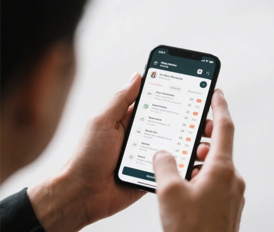 使用手機查閱平台資訊示意圖